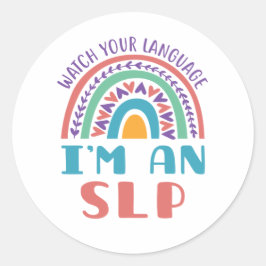 Speech Pathologist Bekijk je taal als SLP Ronde Sticker