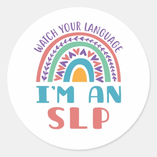 Speech Pathologist Bekijk je taal als SLP Ronde Sticker (Voorkant)