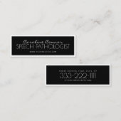 Speech Pathologist Black & White Boundcard Mini Visitekaartje (Voorkant / Achterkant)