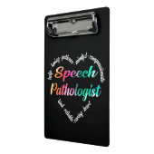 Speech Pathologist Heart Word Cloud Waterverf Mini Klembord (Angled2)