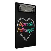 Speech Pathologist Heart Word Cloud Waterverf Mini Klembord (Schuin)