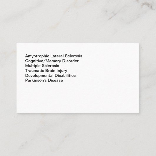 Speech Pathologist Visitekaartje (Achterkant)