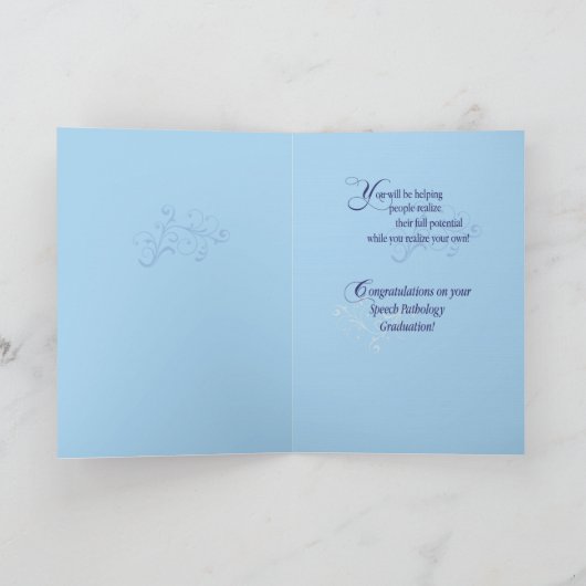 Speech Pathology Afstuderen Gefeliciteerd, Blue Kaart (Binnen)