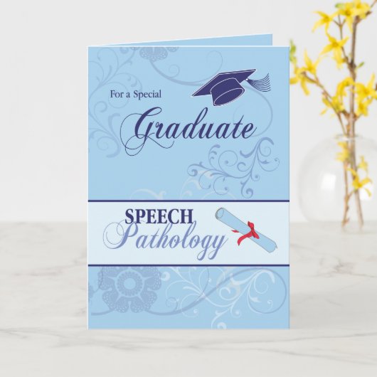 Speech Pathology Afstuderen Gefeliciteerd, Blue Kaart (Gele Bloem)