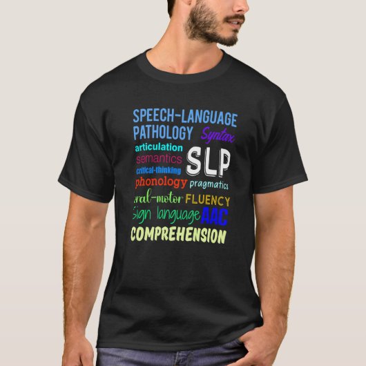 Speech Pathology Therapy Language Autism Awareness T-shirt (Voorkant)