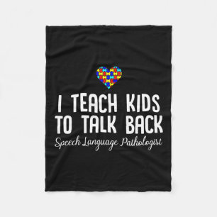 Speech Pathology Therapy Talk Autism Awareness Mon Fleece Deken