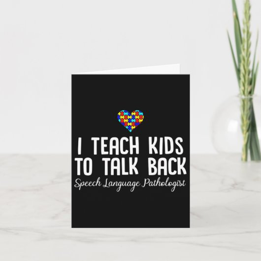 Speech Pathology Therapy Talk Autism Awareness Mon Kaart (Voorkant)