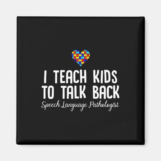 Speech Pathology Therapy Talk Autism Awareness Mon Magneet (Voorkant)