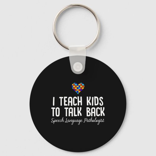 Speech Pathology Therapy Talk Autism Awareness Mon Sleutelhanger (Voorkant)