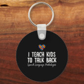 Speech Pathology Therapy Talk Autism Awareness Mon Sleutelhanger (Voorkant)