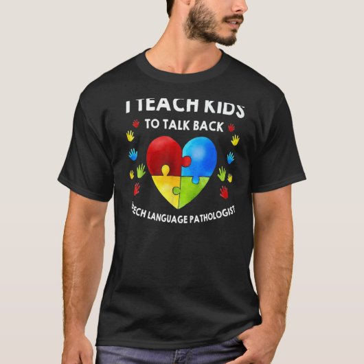 Speech Pathology Therapy Talk Autism Awareness Mon T-shirt (Voorkant)