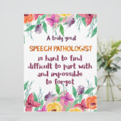 Speech Patholoog Gift School Language Therapist Kaart (Staand voorkant)