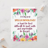 Speech Patholoog Gift School Language Therapist Kaart (Voorkant / Achterkant in situ)