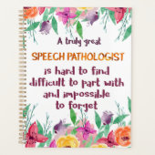 Speech Patholoog Gift School Language Therapist Planner (Voorkant)