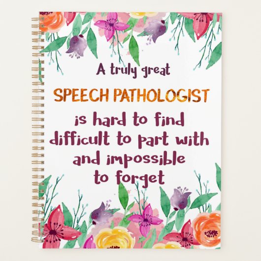 Speech Patholoog Gift School Language Therapist Planner (Voorkant)