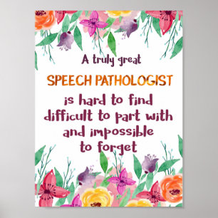 Speech Patholoog Gift School Language Therapist Poster