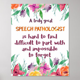 Speech Patholoog Gift School Language Therapist Poster