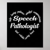 Speech Patholoog Heart Word Cloud Poster (Voorkant)