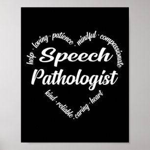 Speech Patholoog Heart Word Cloud Poster