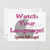 Speech Patholoog "Let op je taal" Briefkaart (Voorkant / Achterkant)