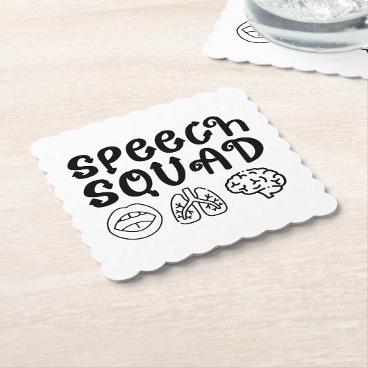 Speech Squad Pathology Teacher Verjaardag Cadeau Kartonnen Onderzetters (Gebogen)
