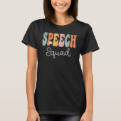 Speech Squad Retro Groovy Happy First Day T-shirt (Voorkant)