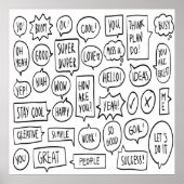 Speech Text Bubble Chat Messaging Life Ideas Co Poster (Voorkant)