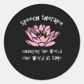Speech Therapist Cadeau Ronde Sticker (Voorkant)