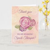 Speech Therapist Dank u Waterverf Rozen Kaart (Gele Bloem)