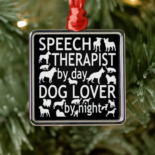 Speech Therapist houdt van honden Metalen Ornament (Boom)