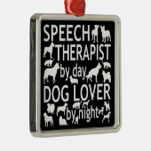 Speech Therapist houdt van honden Metalen Ornament (Rechts)
