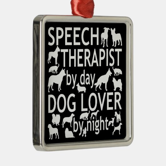 Speech Therapist houdt van honden Metalen Ornament (Rechts)