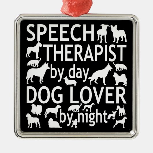 Speech Therapist houdt van honden Metalen Ornament (Voorkant)