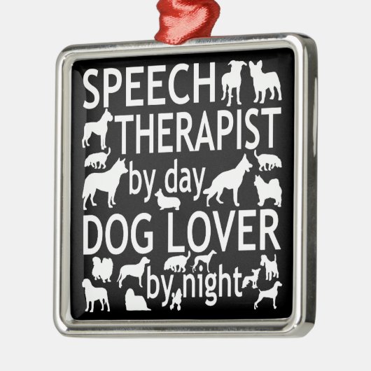 Speech Therapist houdt van honden Metalen Ornament (Links)