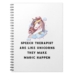 Speech Therapist is als Unicorns Speech Therapie Notitieboek