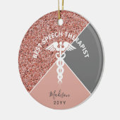 Speech Therapist Roos Gold Glitter - Aangepast Keramisch Ornament (Links)