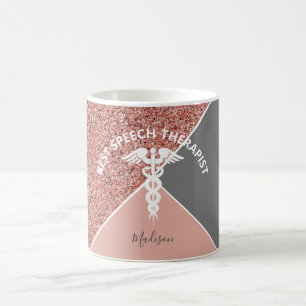 Speech Therapist Roos Gold Glitter - Aangepast Koffiemok