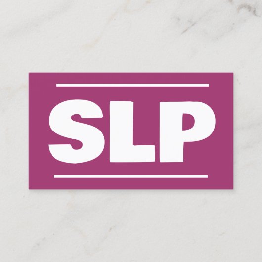 Speech Therapist SLP Visitekaartje (Voorkant)