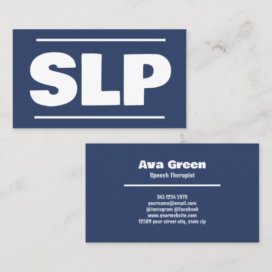 Speech Therapist SLP Visitekaartje (Voorkant / Achterkant)