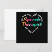 Speech Therapist Speech Therapist Heart Word Cloud Kaart (Voorkant / Achterkant)