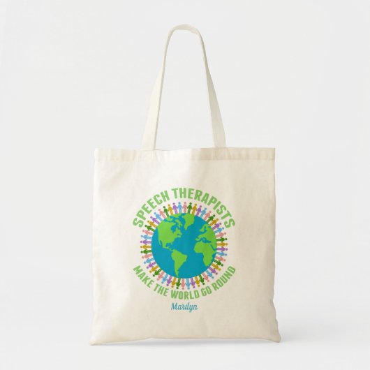 Speech Therapist World Cute Custom SLP Tote Bag (Voorkant)
