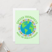 Speech Therapists Make the World Go Round SLP Kaart (Voorkant / Achterkant in situ)