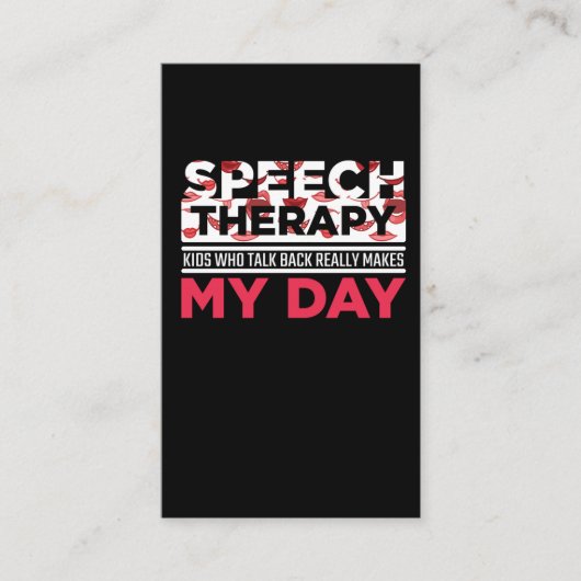 Speech Therapy Appreciation Kind Logopedics Teache Visitekaartje (Voorkant)