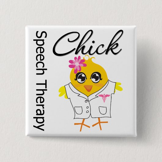 Speech Therapy Chick Vierkante Button 5,1 Cm (Voorkant)