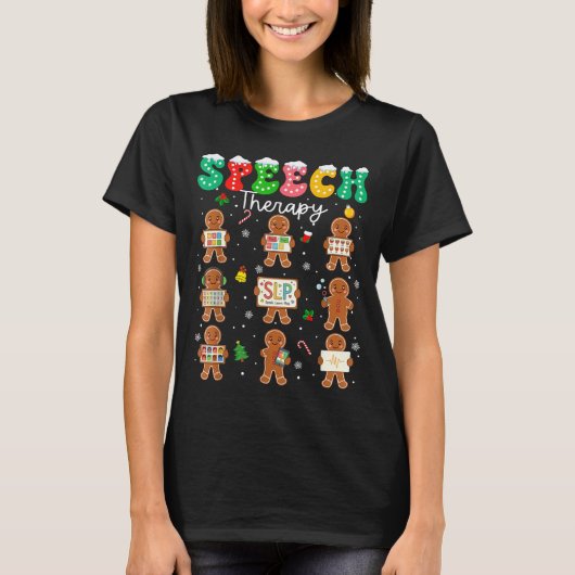 Speech Therapy Christmas Slp Therapy Cookies Ginge T-shirt (Voorkant)