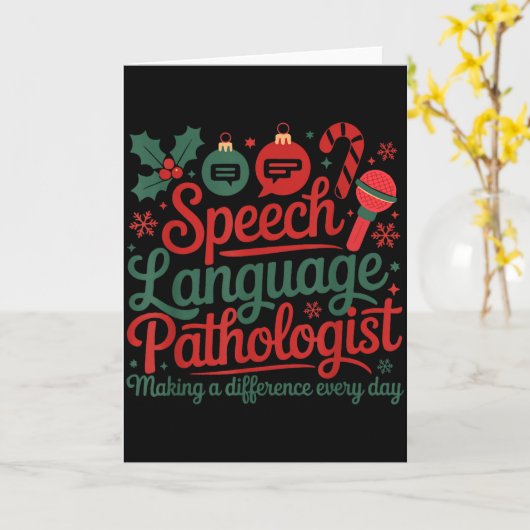 Speech Therapy Christmas Speech Therast Kaart (Gele Bloem)