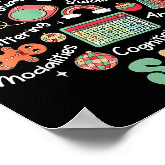 Speech Therapy Christmas Tree Merry Xmas Slp Thera Poster (Hoek)