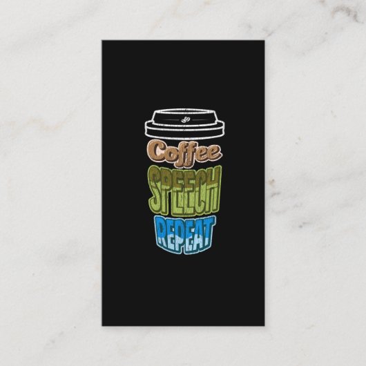 Speech Therapy Coffee Speech Language Pathology Visitekaartje (Voorkant)