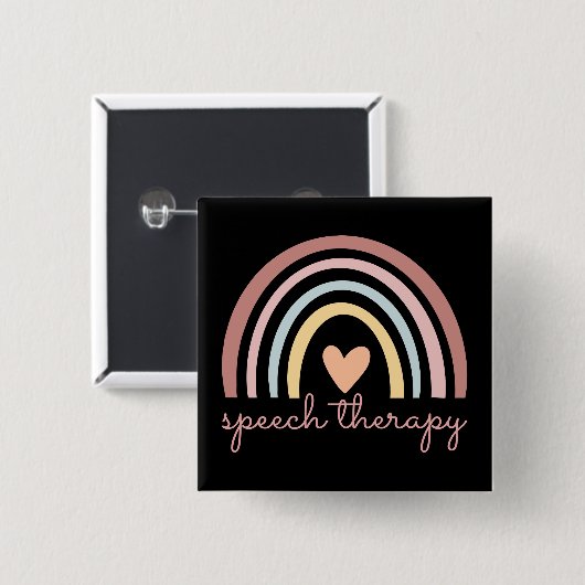 Speech Therapy I Vierkante Button 5,1 Cm (Voorkant /achterkant)