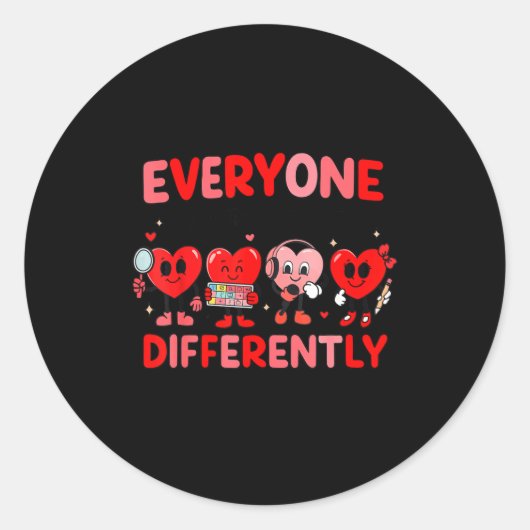 Speech Therapy Language Pathologist Valentines Day Ronde Sticker (Voorkant)